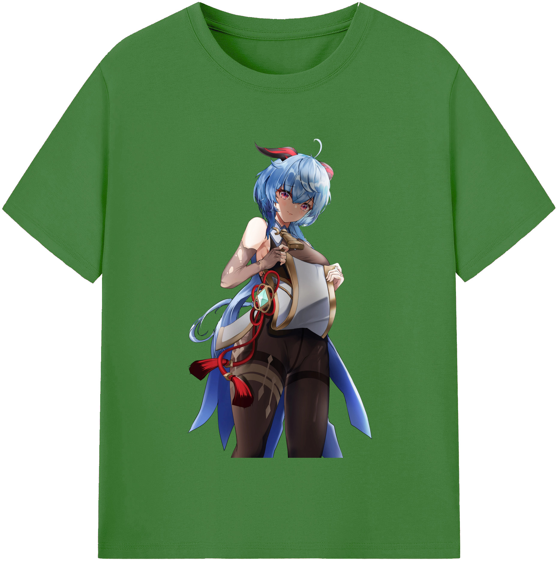 げんし神 甘雨 かんう genshin Ganyu レディースカジュアルプリントTシャツ（綿100％）
